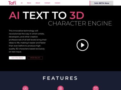 Tafi Text To 3D Character Ai Review